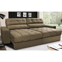Sofá Retrátil e Reclinável com Molas Ensacadas Cama inBox Master 2,72m Tecido Suede Castor - 1