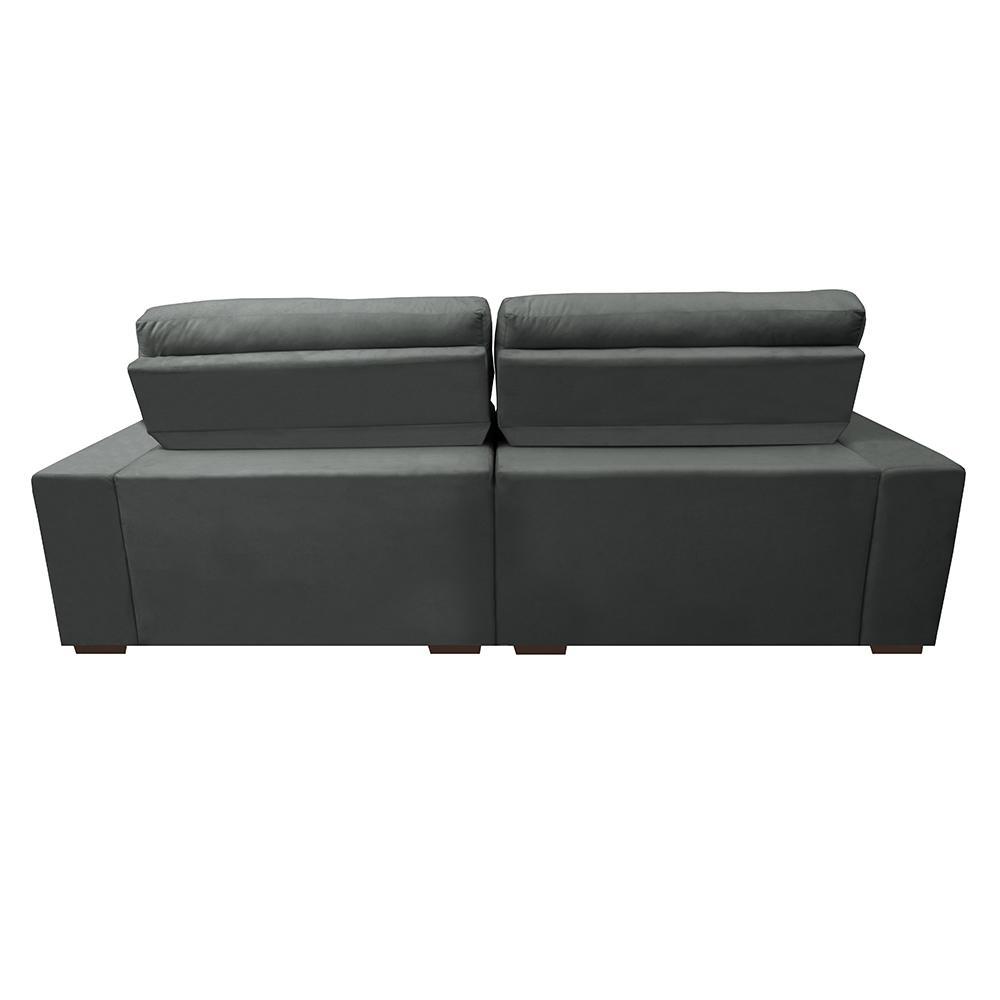 Sofá Retrátil e Reclinável com Molas Ensacadas Cama inBox Master 2,52m Tecido Suede Cinza - 6