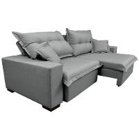 Sofá Retrátil e Reclinável com Molas Ensacadas Cama inBox Prime 2,12m Tecido Linho Cinza Claro - 8