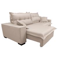 Sofá Retrátil e Reclinável com Molas Ensacadas Cama inBox Prime 2,12m Tecido Linho Bege Claro - 7