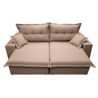 Sofá Retrátil e Reclinável com Molas Ensacadas Cama inBox Prime 2,92m Tecido Linho Bege Escuro - 5