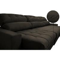 Sofá Retrátil e Reclinável com Molas Ensacadas Cama Inbox Master 3,52m Tecido Suede Café