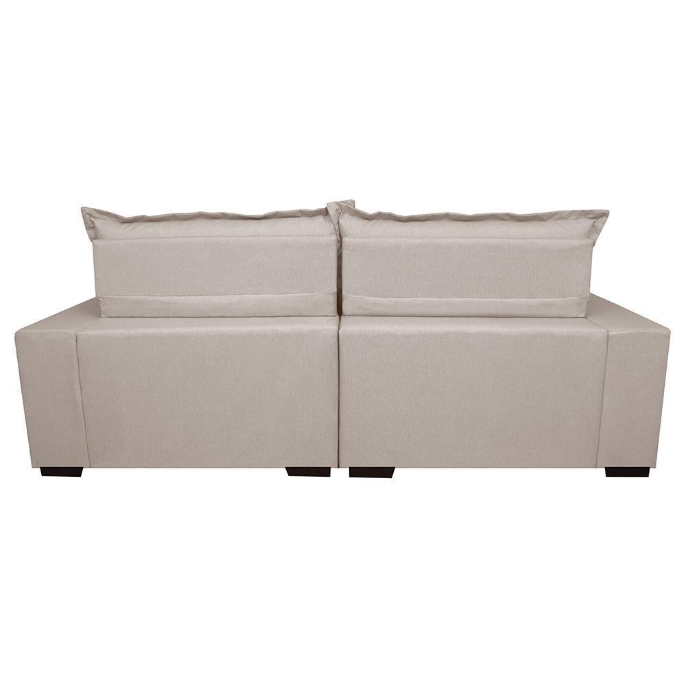 Sofá Retrátil e Reclinável com Molas Ensacadas Cama inBox Prime 2,72m Tecido Linho Bege Claro - 6