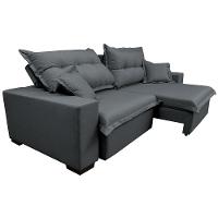 Sofá Retrátil e Reclinável com Molas Ensacadas Cama inBox Prime 2,52m Tecido Linho Cinza Escuro - 8