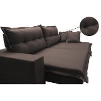 Sofá Retrátil e Reclinável com Molas Ensacadas Cama inBox Prime 2,32m Tecido Linho Marrom