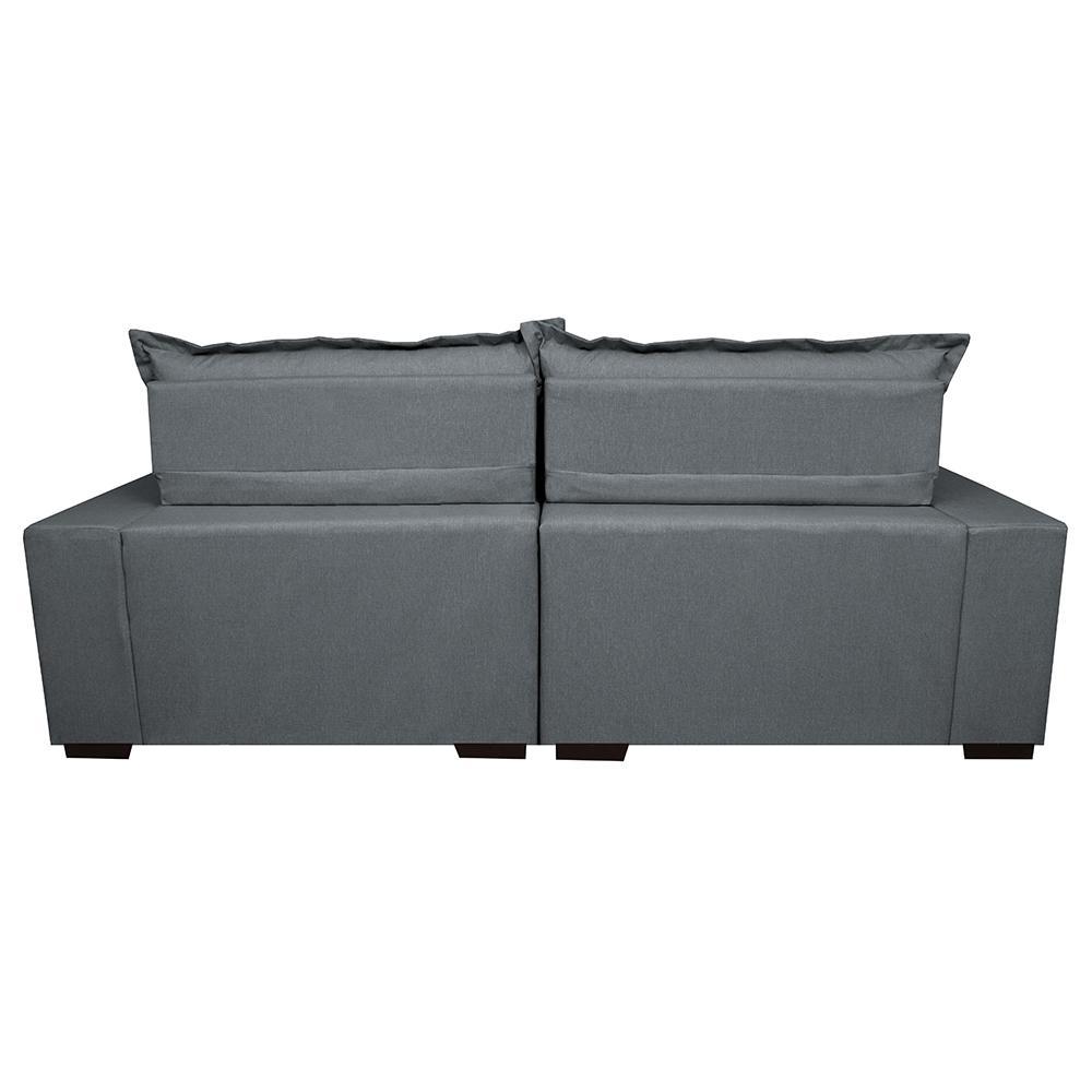 Sofá Retrátil e Reclinável com Molas Ensacadas Cama inBox Prime 2,32m Tecido Linho Cinza Escuro - 6