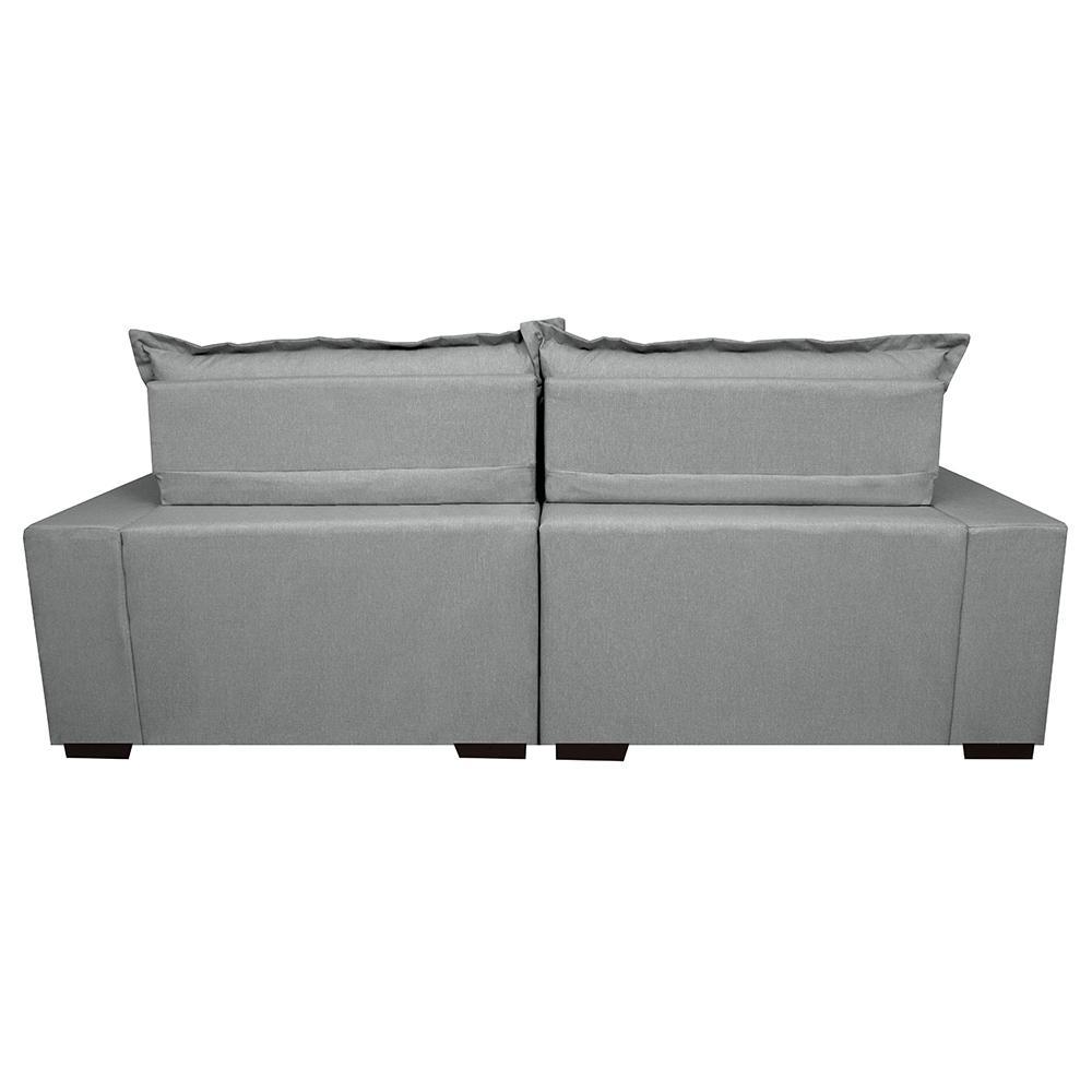 Sofá Retrátil e Reclinável com Molas Ensacadas Cama inBox Prime 2,32m Tecido Linho Cinza Claro - 6