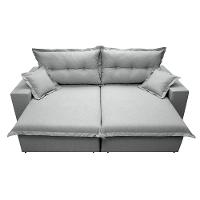 Sofá Retrátil e Reclinável com Molas Ensacadas Cama inBox Prime 2,32m Tecido Linho Cinza Claro - 5