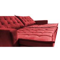 Sofá Sem Caixa Retrátil Baú 2,00m Cama inBox Secret Suede Velusoft Vermelho - 5