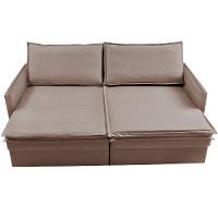 Sofá Sem Caixa Retrátil Baú 1,55m Lounge Linho Bege Escuro Cama inBox - 6