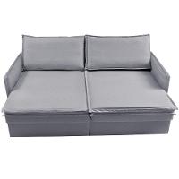 Sofá Sem Caixa Retrátil Baú 1,55m Lounge Linho Cinza Claro Cama inBox - 6