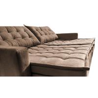 Sofá Sem Caixa Retrátil Baú 2,00m Cama inBox Secret Suede Velusoft Castor - 5