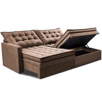 Sofá Sem Caixa Retrátil Baú 2,00m Cama inBox Secret Suede Velusoft Castor - 8