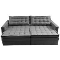 Sofá Sem Caixa Retrátil Baú 2,00m Cama inBox Secret Suede Velusoft Cinza - 6