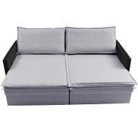 Sofá Sem Caixa Retrátil Baú 1,55m Cama inBox Grace Tecido Linho e Courino Cinza Claro - 6