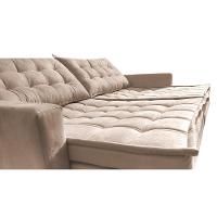 Sofá Sem Caixa Retrátil Baú 2,00m Cama inBox Secret Suede Velusoft Bege - 5