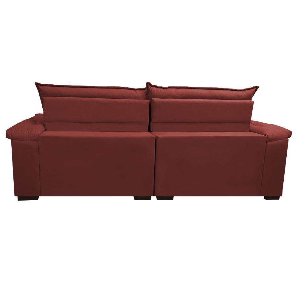 Sofá Retrátil, Reclinável Molas Ensacada Cama inBox Botonê 2,92m Espuma Viscoelástico Suede Vermelho - 6