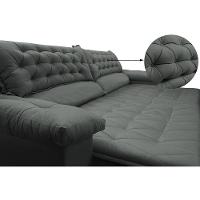 Sofá Retrátil e Reclinável Molas Ensacadas Cama inBox Botonê 2,92m Espuma Viscoelástico Suede Cinza