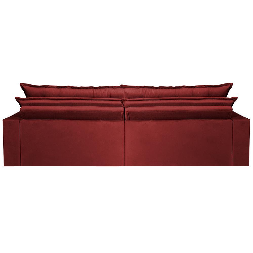 Sofá Retrátil Reclinável e Cama 2,35m Cama inBox Flex Suede Velusoft Vermelho - 6