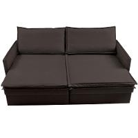 Sofá Sem Caixa Retrátil Baú 1,95m Lounge Linho Marrom Cama inBox - 6