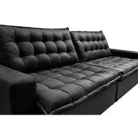 Sofá Retrátil Reclinável e Cama 2,75m Cama inBox Flex Suede Velusoft Preto