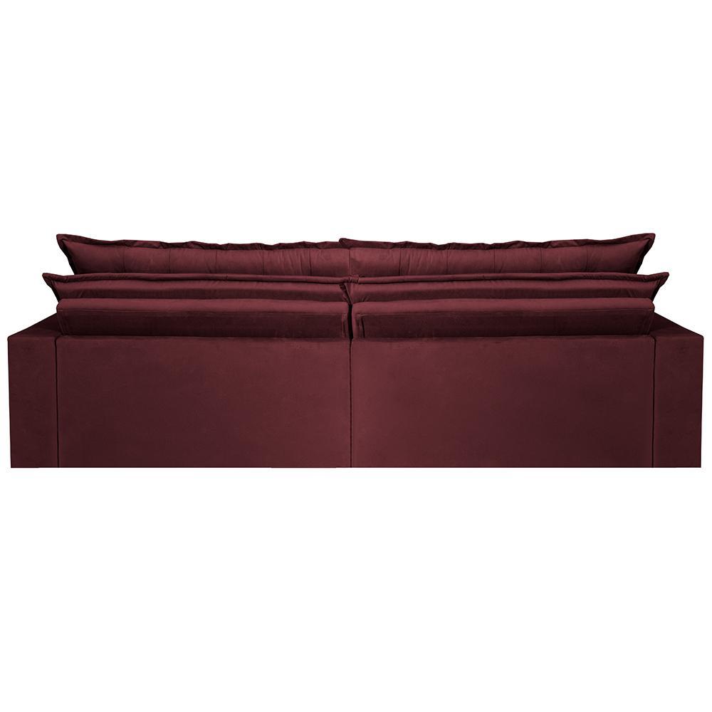 Sofá Retrátil Reclinável e Cama 2,75m Cama inBox Flex Suede Velusoft Vinho - 6