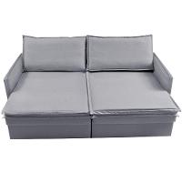 Sofá Sem Caixa Retrátil Baú 1,95m Lounge Linho Cinza Claro Cama inBox - 6