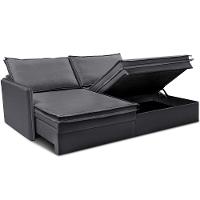 Sofá Sem Caixa Retrátil Baú 1,95m Lounge Linho Cinza Escuro Cama inBox - 8