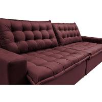 Sofá Retrátil Reclinável e Cama 2,95m Cama inBox Flex Suede Velusoft Vinho