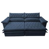 Sofá Retrátil e Reclinável Molas Ensacadas Cama inBox Botonê 2,92m Espuma Viscoelástico Suede Azul - 5