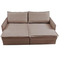 Sofá Sem Caixa Retrátil Baú 1,95m Lounge Linho Bege Escuro Cama inBox - 6