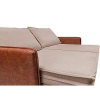 Sofá Sem Caixa Retrátil Baú 1,95m Cama inBox Grace Tecido Linho e Courino Bege Escuro - 5