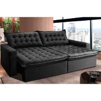 Sofá Retrátil Reclinável e Cama 2,35m Cama inBox Flex Suede Velusoft Preto - 1