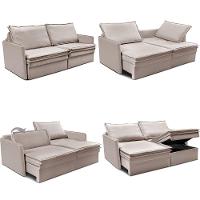 Sofá Sem Caixa Retrátil Baú 1,75m Lounge Linho Bege Claro Cama inBox - 2