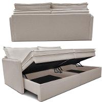 Sofá Sem Caixa Retrátil Baú 1,75m Lounge Linho Bege Claro Cama inBox - 7