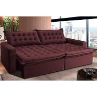 Sofá Retrátil Reclinável e Cama 2,35m Cama inBox Flex Suede Velusoft Vinho - 1