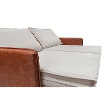 Sofá Sem Caixa Retrátil Baú 1,95m Cama inBox Grace Tecido Linho e Courino Bege Claro - 5