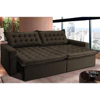 Sofá Retrátil Reclinável e Cama 2,75m Cama inBox Flex Suede Velusoft Café - 1
