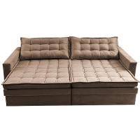 Sofá Sem Caixa Retrátil Baú 1,80m Cama inBox Secret Suede Velusoft Castor - 5