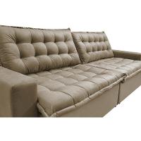 Sofá Retrátil Reclinável e Cama 2,35m Cama inBox Flex Suede Velusoft Bege