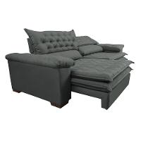 Sofá Retrátil e Reclinável Molas Ensacadas Cama inBox Botonê 2,32m Espuma Viscoelástico Suede Cinza - 7