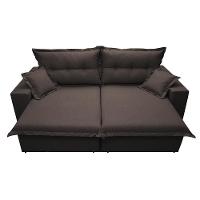 Sofá Retrátil e Reclinável com Molas Ensacadas Cama inBox Prime 3,12m Tecido Linho Marrom - 5