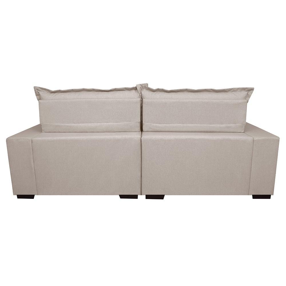 Sofá Retrátil e Reclinável com Molas Ensacadas Cama inBox Prime 3,12m Tecido Linho Bege Claro - 6