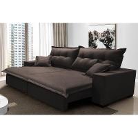 Sofá Retrátil e Reclinável com Molas Ensacadas Cama inBox Prime 2,92m Tecido Linho Marrom - 1