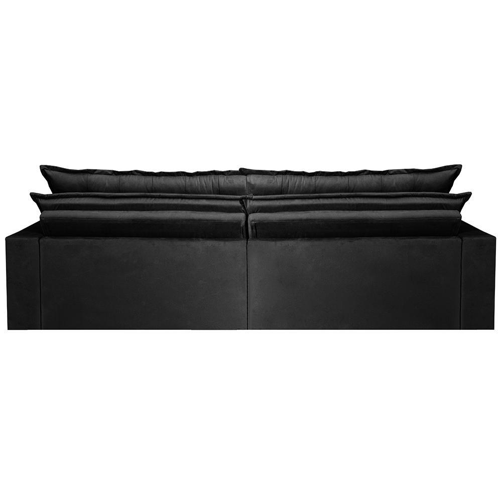 Sofá Sem Caixa Retrátil Reclinável 2,95m Cama inBox França Velusoft Preto - 6