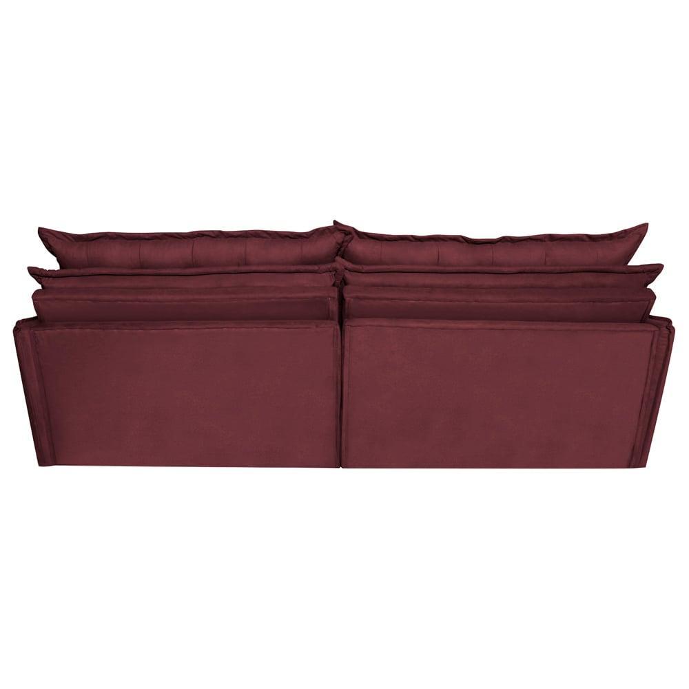 Sofá Sem Caixa Retrátil Reclinável 2,15m Cama inBox Versátil com Pillow Top e Molas Velusoft Vinho - 6