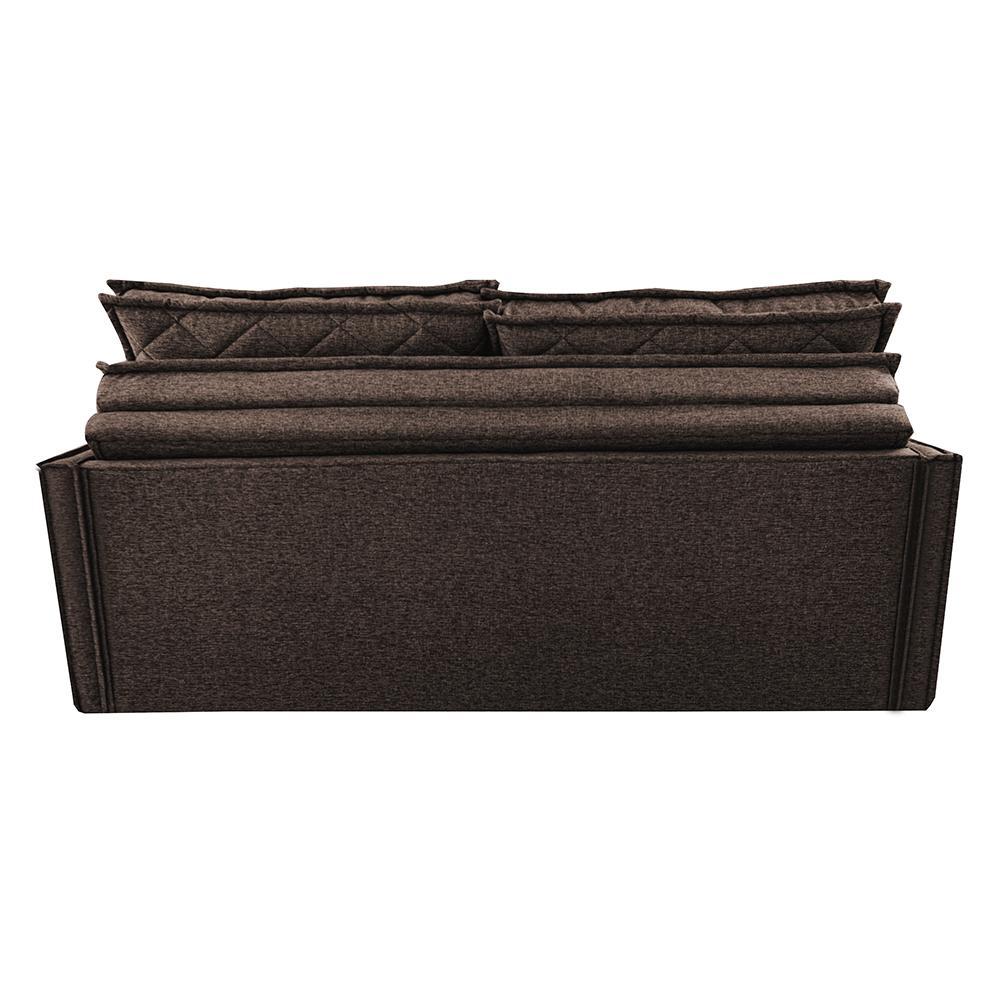 Sofá Sem Caixa Retrátil e Reclinável 1,65m Cama inBox Loft Linho Marrom - 6