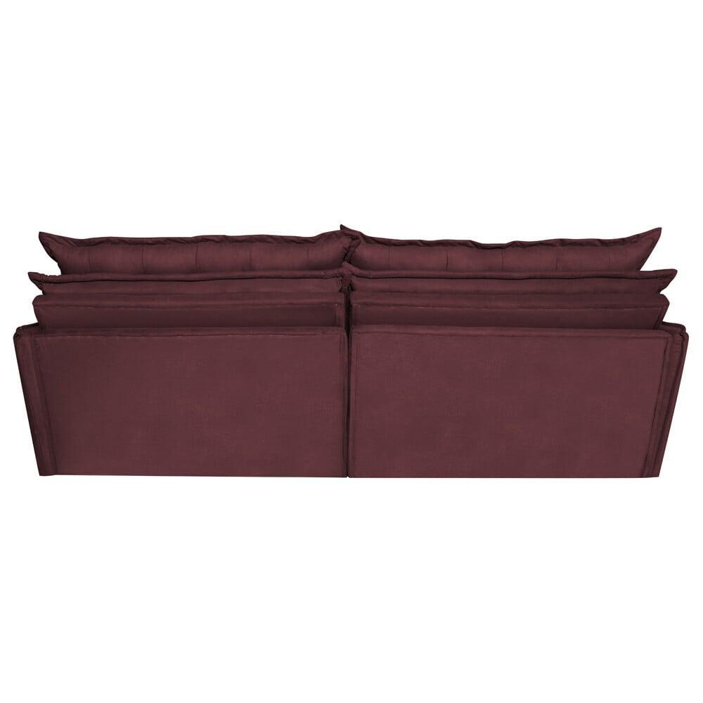 Sofá Sem Caixa Retrátil e Reclinável 1,95m Cama inBox Versátil Suede Velusoft Vinho - 6
