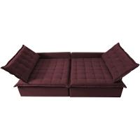 Sofá Sem Caixa Retrátil e Reclinável 1,95m Cama inBox Versátil Suede Velusoft Vinho - 5