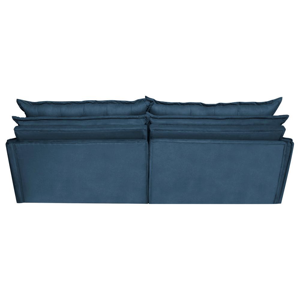 Sofá Sem Caixa Retrátil Reclinável 2,35m Cama inBox Versátil com Pillow Top e Molas Velusoft Azul - 6